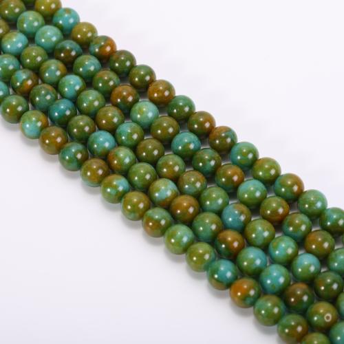 Single Gemstone Beads, Round, polished, gradient color & DIY green 