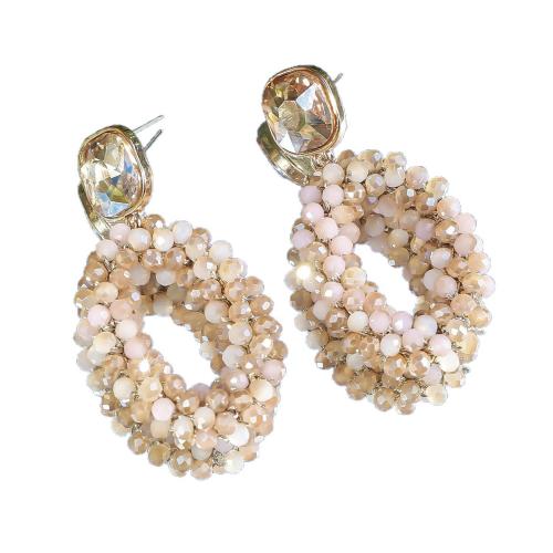Crystal Drop Earring, handmade, for woman & with rhinestone & hollow 