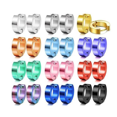 316L Stainless Steel Huggie Hoop Earring, plated, Unisex 