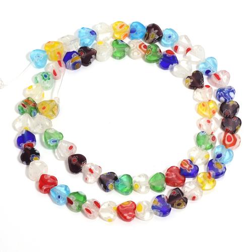Perles Millefiori tranche verre, chalumeau, coeur, DIY & normes différentes pour le choix, plus de couleurs à choisir, Vendu par brin[