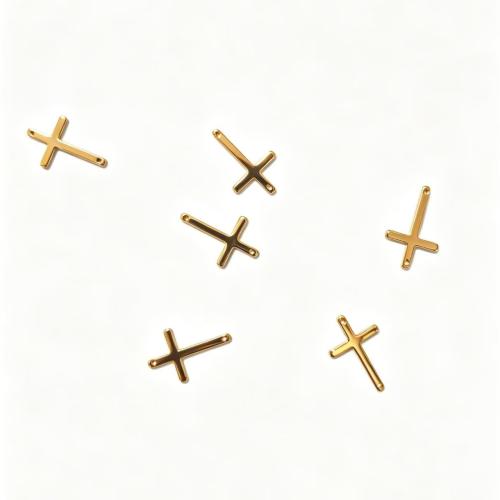 pendentifs En acier inoxydable de Croix , Acier inoxydable 304, Placage de couleur d'or, DIY & styles différents pour le choix Vendu par PC