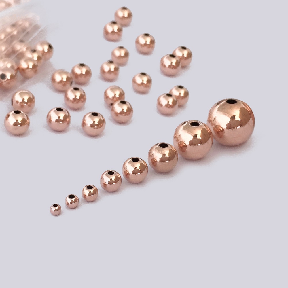 Gold Filled Seamless Beads, Round, 14K rose gold-filled & different size for choice, Sold By PC
