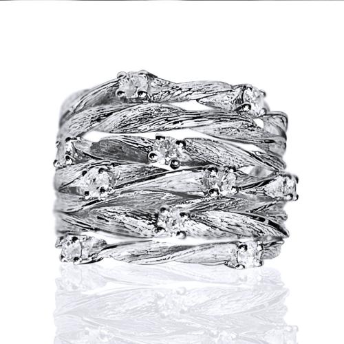 Befestigter Zirkonia Messingring Fingerring, Messing, verschiedene Größen vorhanden & Micro pave Zirkonia & für Frau, keine, verkauft von PC