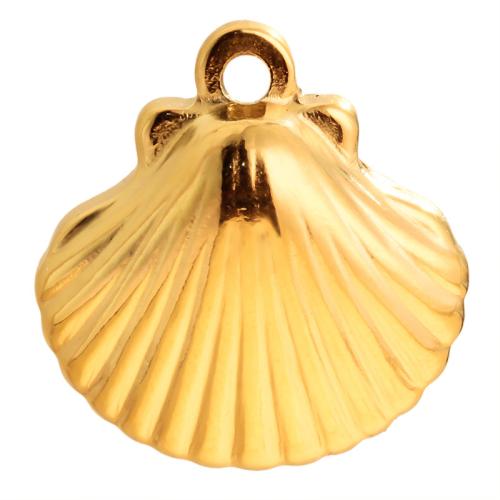 Stainless Steel Animal Pendants, 304 Stainless Steel, Shell, gold color plated, DIY & with rhinestone 
