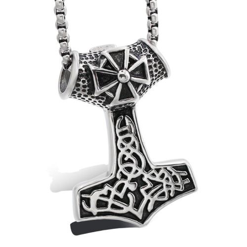 Titanium Steel Pendants, Hammer of Thor, polished, vintage & DIY 
