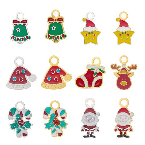Titanium Steel Pendants, plated, Christmas Design & DIY & enamel 