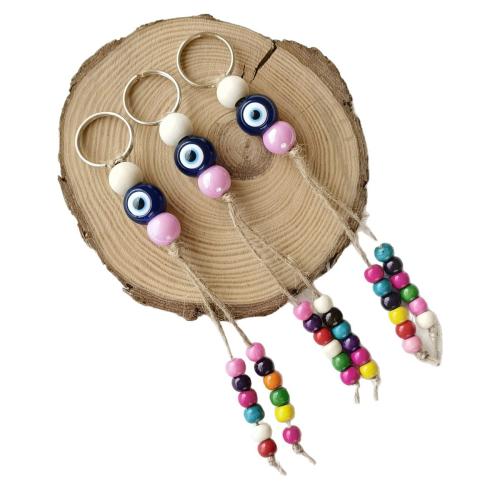 Iron Key Clasp, with Resin, Evil Eye, handmade, portable, Random Color, 160mm 