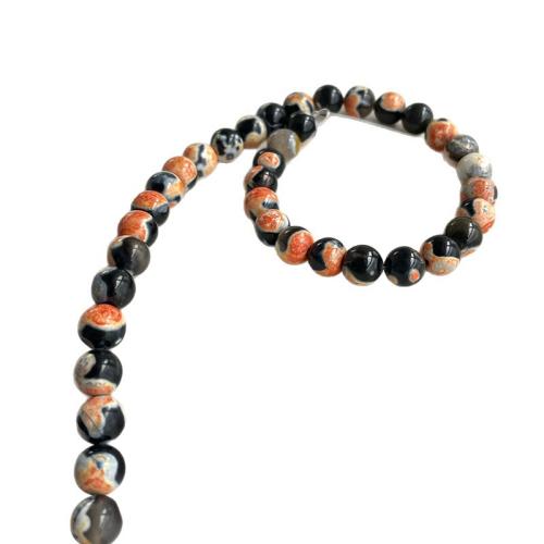 Natural Fire Agate Beads, Round, polished, DIY Approx 38 cm 