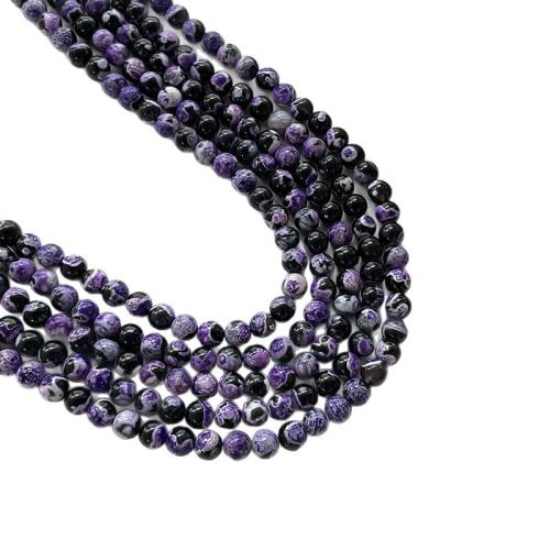 Natural Fire Agate Beads, Round, polished, DIY purple Approx 38 cm 