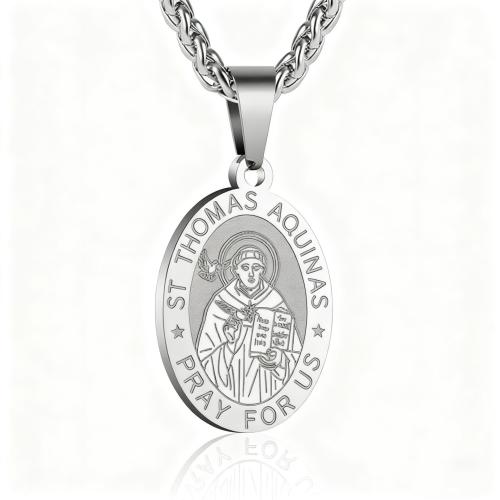 304 Stainless Steel Necklace, Flat Oval, plated, fashion jewelry & Unisex Approx 60 cm 