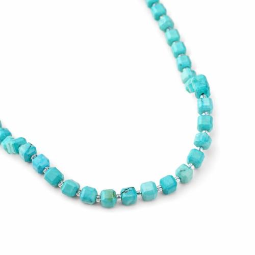 Synthetic Turquoise Beads, Square, polished, DIY & faceted Approx 38 cm 