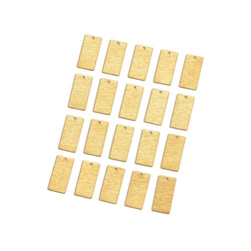 Brass Jewelry Pendants, Rectangle, polished, DIY & brushed & double-sided, original color 