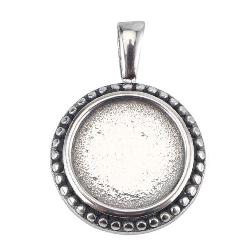 Stainless Steel Pendant Setting, 316 Stainless Steel, Flat Round, DIY, original color Approx Inner Approx 13mm 
