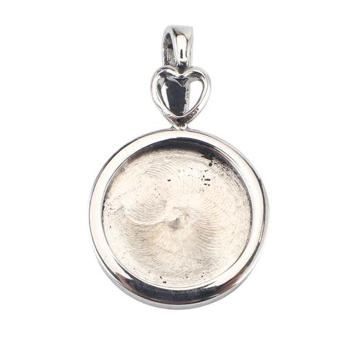 Stainless Steel Pendant Setting, 316 Stainless Steel, with 304 Stainless Steel, Flat Round, DIY, original color Approx Inner Approx 12mm 