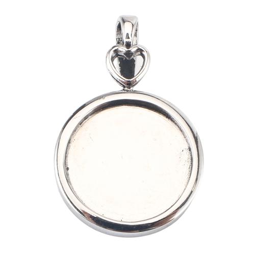 Stainless Steel Pendant Setting, 316 Stainless Steel, with 304 Stainless Steel, Flat Round, DIY, original color Approx Inner Approx 14mm 