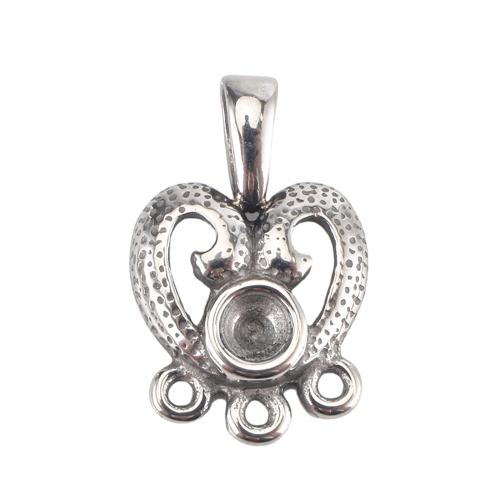 Stainless Steel Pendant Setting, 316 Stainless Steel, DIY & hollow, original color Approx 1.2mm 