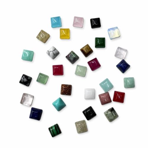 Gemstone flat back cabochon, Square, polished, DIY 