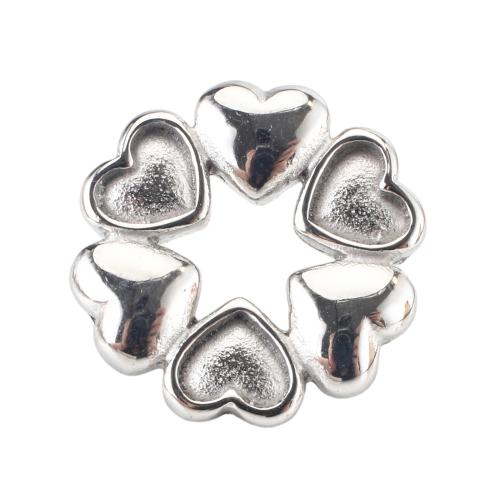 Stainless Steel Earring Stud Component, 316 Stainless Steel, Heart, DIY & hollow, original color 
