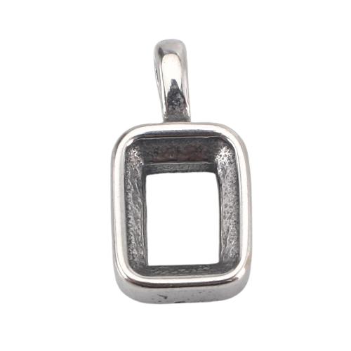 Stainless Steel Pendant Setting, 316 Stainless Steel, Rectangle, DIY, original color Approx Inner Approx 