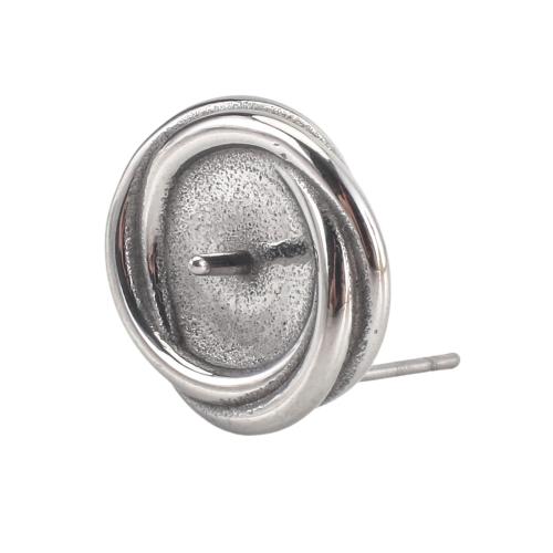 Stainless Steel Earring Stud Component, 316 Stainless Steel, DIY, original color Inner Approx 9.3mm 
