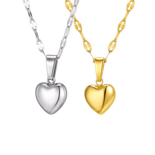 Stainless Steel Jewelry Necklaces, with 7cm extender chain, Heart, plated, fashion jewelry & for woman Approx 39 cm 
