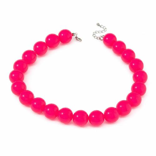Acrylic Necklace, Round, fashion jewelry & for woman beads size 18mm Approx 45 cm 