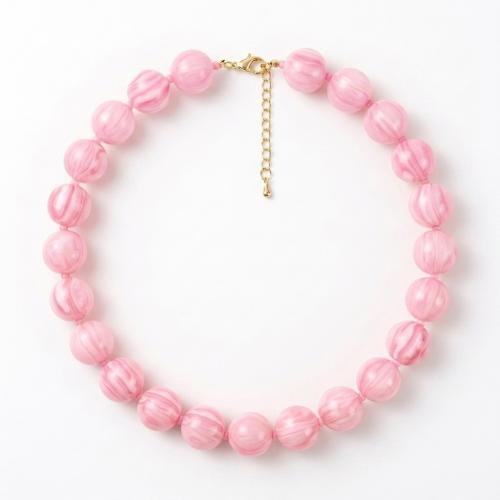 Resin Necklace, Round, fashion jewelry & Unisex Approx 45 cm 