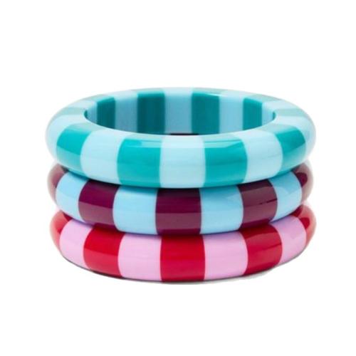 Resin Bangle, polished, for woman & stripe Inner Approx 64mm 