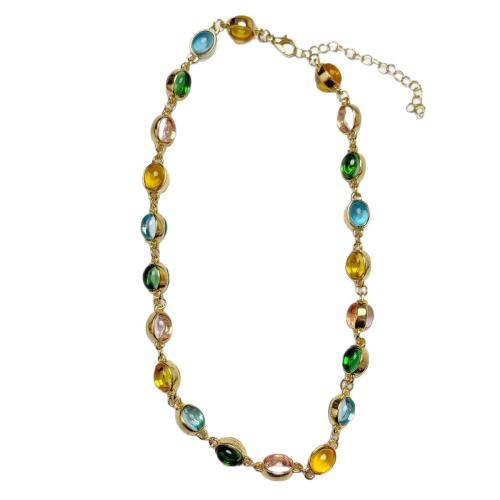 Zinc Alloy Bracelet and Necklace, gold color plated, vintage & micro pave cubic zirconia & for woman 
