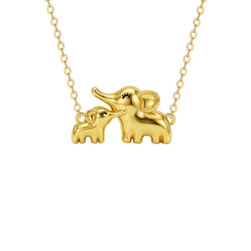Brass Necklace, with 5cm extender chain, Elephant, gold color plated, cross chain & fashion jewelry & for woman Approx 45 cm 