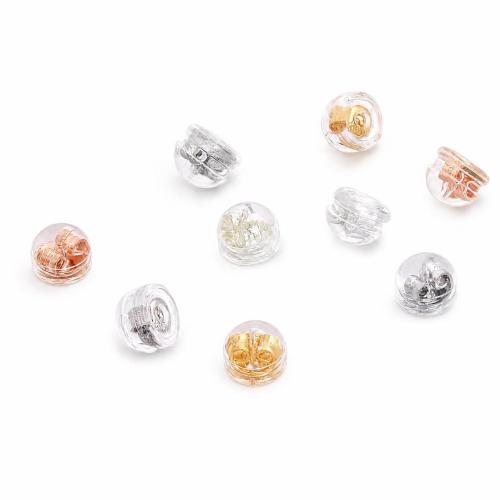 Silicone Ear Nut Component, with Brass, plated, anti-skidding & DIY 