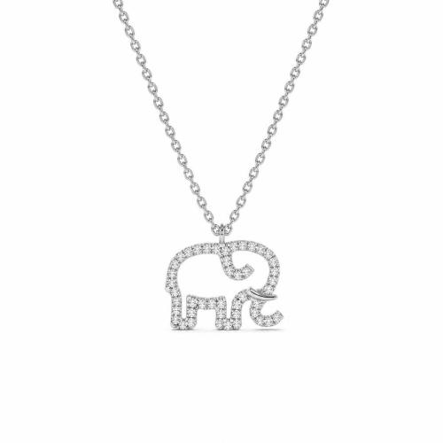 Brass Necklace, with 5cm extender chain, Elephant, plated, oval chain & for woman & with rhinestone Approx 45 cm 