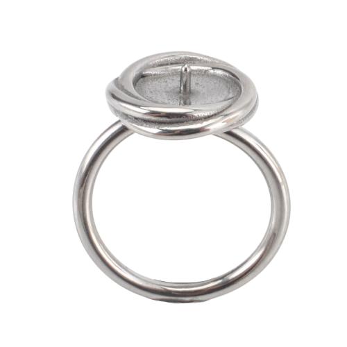 Edelstahl Fingerring Einstellung, 316 Edelstahl, DIY & einstellbar, originale Farbe, ring size 24x22x15mm, plate inner diameter 9.5mm, ring inner diameter 17.5mm, Größe:7, verkauft von PC
