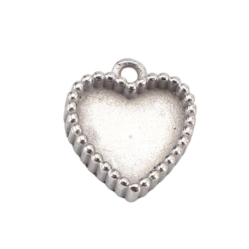Stainless Steel Pendant Setting, 316 Stainless Steel, Heart, DIY, original color Approx 1.2mm 