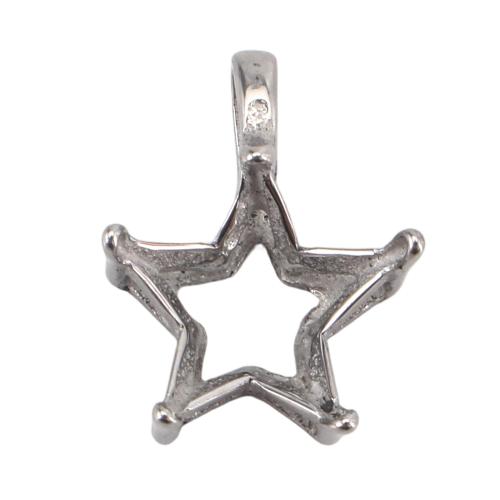 Stainless Steel Pendant Setting, 316 Stainless Steel, Star, DIY, original color, size suitable for 10mm cabochon Approx 3mm 