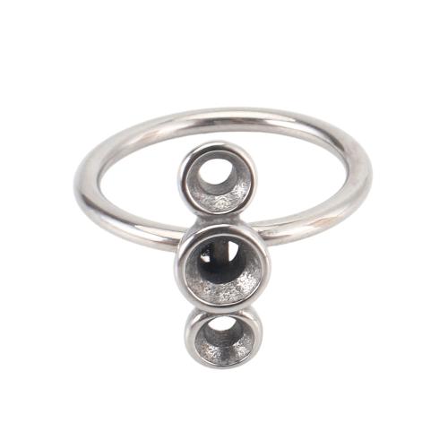 316 Edelstahl Ringschiene, DIY & einstellbar, originale Farbe, size: 25x22x17mm, inner diameter of the ring: 17.5mm, diamond positions: 4.5mm, 3.5mm, Größe:7, verkauft von PC
