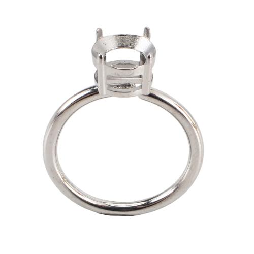 316 Edelstahl Ringschiene, DIY & einstellbar, originale Farbe, size: 27x21x7mm, inner diameter of the ring: 17mm, stone position: 8mm, Größe:6.5, verkauft von PC