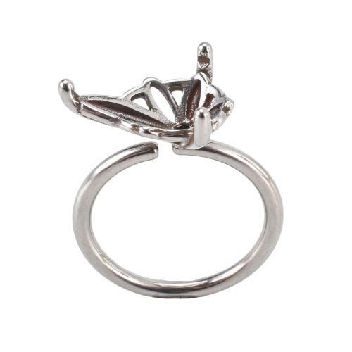 316 Edelstahl Ringschiene, DIY & einstellbar, originale Farbe, size 29x21x11mm, ring inner diameter: 17.5mm, cabochon setting: 9x12mm, Größe:7, verkauft von PC