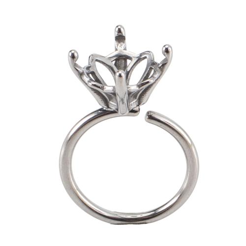 316 Edelstahl Ringschiene, DIY & einstellbar, originale Farbe, size 32x21x15mm, ring inner diameter: 17mm, cabochon setting: 10mm, Größe:6.5, verkauft von PC