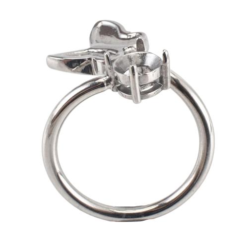 316 Edelstahl Ringschiene, Schmetterling, DIY & einstellbar, originale Farbe, size 25x21x21mm, ring inner diameter: 17mm, cabochon setting: 5mm, verkauft von PC