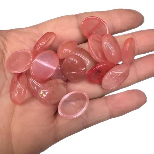 Synthetic Gemstone flat back cabochon, Oval, polished, DIY cherry quartz 