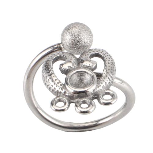 316 Edelstahl DIY & einstellbar, originale Farbe, size 24x22x21mm, ring inner diameter: 17.5mm, rhinestones setting: 4mm, verkauft von PC