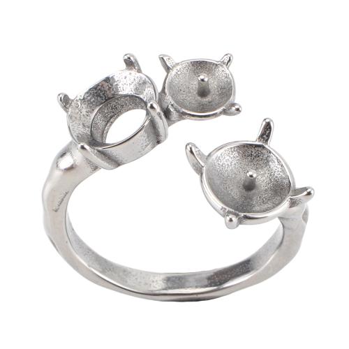 316 Edelstahl Ringschiene, DIY, originale Farbe, size 25x22x16mm, ring inner diameter: 17.5mm, rhinestones setting: 7mm,6mm,5mm, verkauft von PC