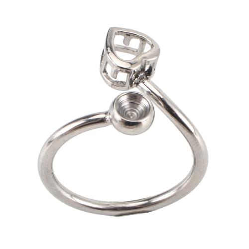 316 Edelstahl Ringschiene, DIY & einstellbar, originale Farbe, size 22x22x14mm, ring inner diameter: 17.5mm, rhinestones setting: 4mm, verkauft von PC