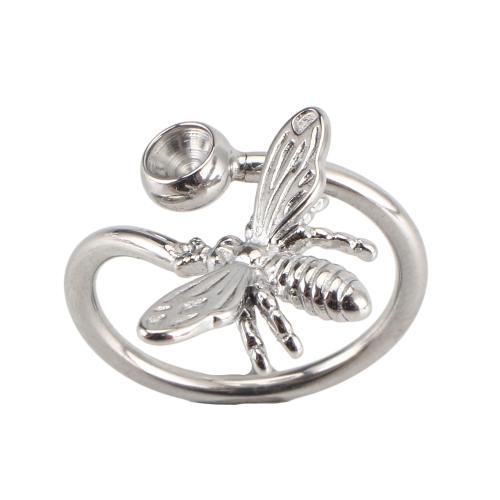 Нержавеющая сталь 316 DIY & регулируемый, оригинальный цвет, size ring inner 17.5mm, rhinestones 4mm, продается PC