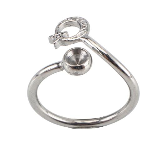 Нержавеющая сталь 316 DIY & регулируемый, оригинальный цвет, size ring inner 17.5mm, rhinestones 4mm, продается PC