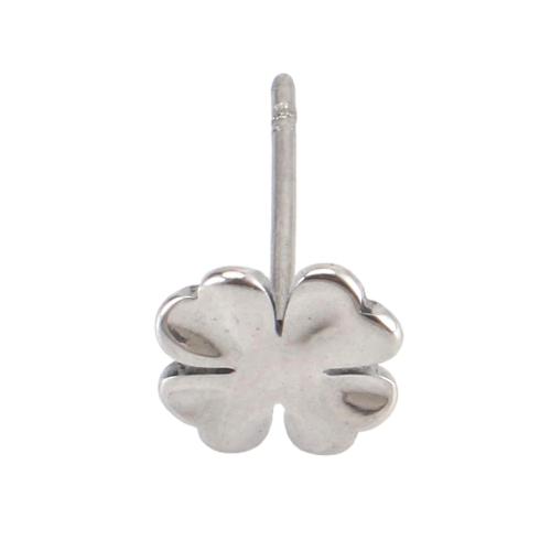 Boucle en acier inoxydable, Acier inoxydable 304, Trèfle à quatre feuilles, pour femme, couleur originale Vendu par paire