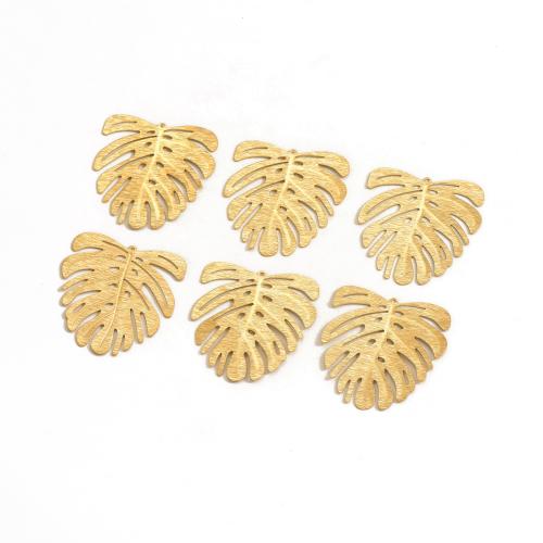 Brass Jewelry Pendants, Leaf, polished, DIY & brushed, original color 