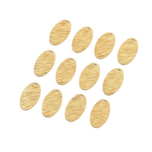 Brass Jewelry Pendants, Flat Oval, polished, DIY & brushed, original color Approx 1.3mm 