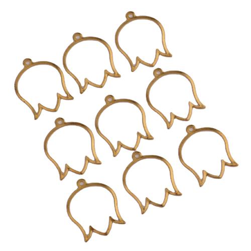 Brass Jewelry Pendants, Flower, DIY & hollow, original color Approx 1.5mm 